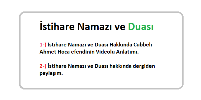 İstihare Namazı ve Duası