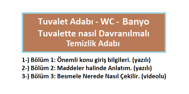 Tuvalet Adabı - WC - Banyo Tuvalette Nasıl Davranılmalı DiniSitem ...